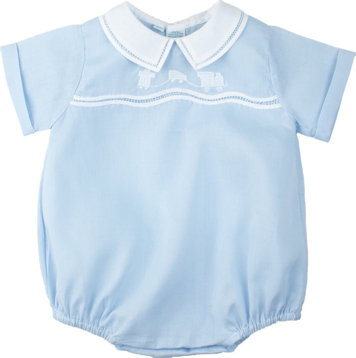 Baby Boys Newborn Blue Bubble With Train