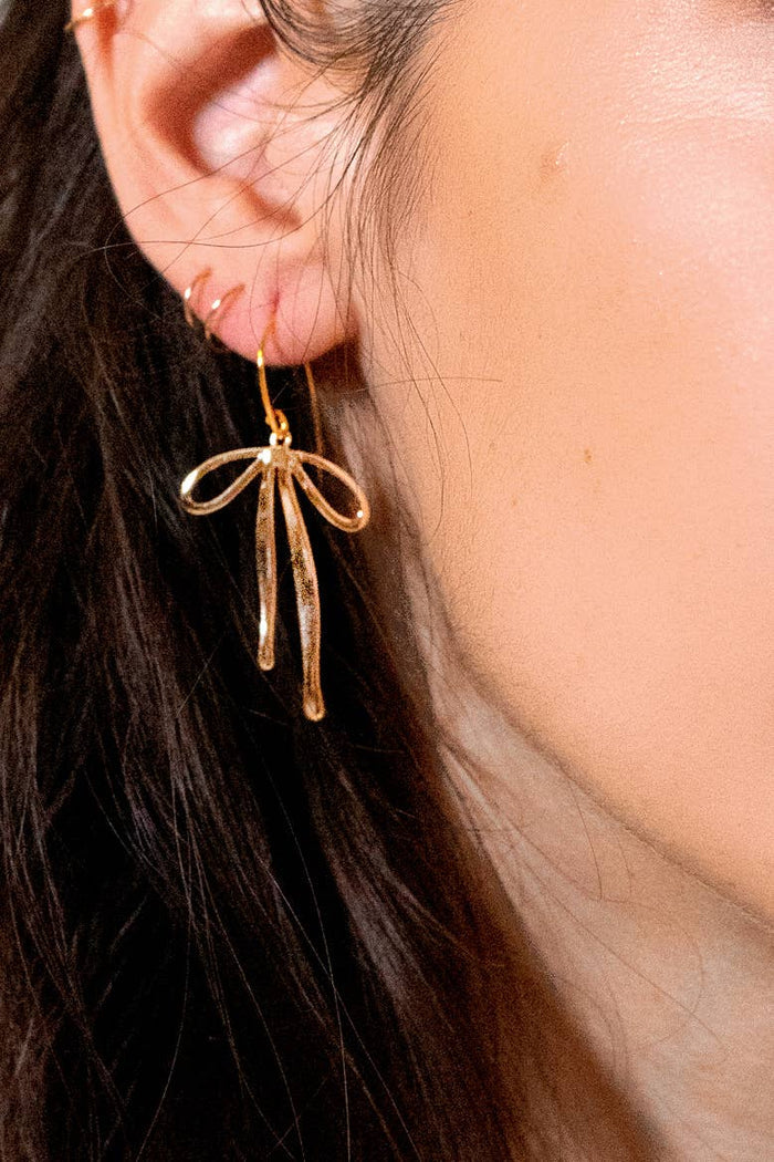 Bad to the Bow Earrings Gold