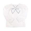 Beatrice Bow Blouse - Worth Avenue White With Nantucket Navy