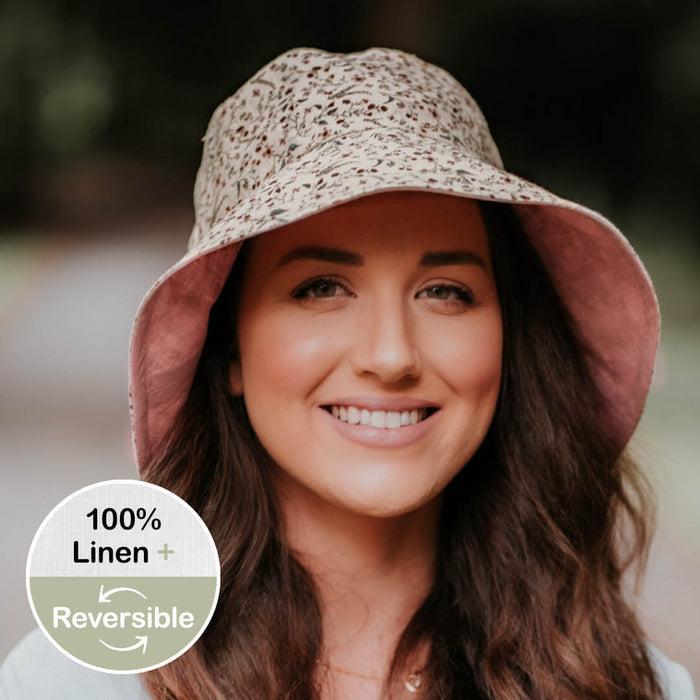 Bedhead Ladies UPF50+ VACATIONER Reversible Sun Hat - Lucy / Rosa