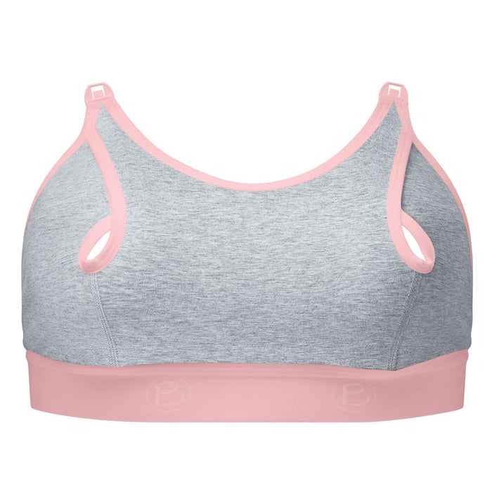 Bravado Designs Clip and Pump Hands-Free Nursing Bra Accessory - Dove Heather with Dusted Peony S