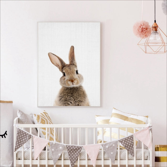 Bunny Rabbit Tail Canvas Colour Image - Cozy Nursery