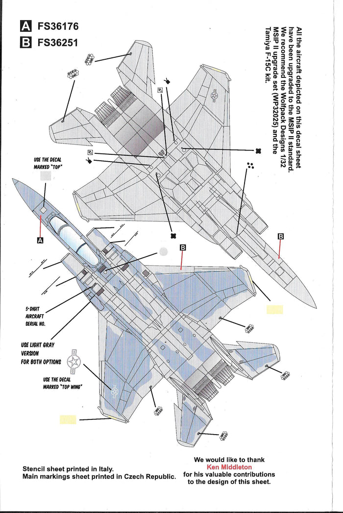 Caracal Air National Guard F-15C Eagle, Oregon ANG (173FW) Decals 1/32 005
