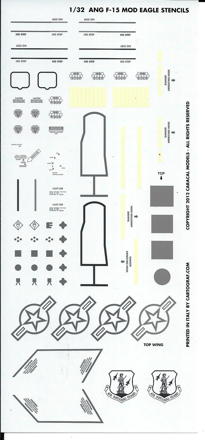 Caracal Air National Guard F-15C Eagle, Oregon ANG (173FW) Decals 1/32 005