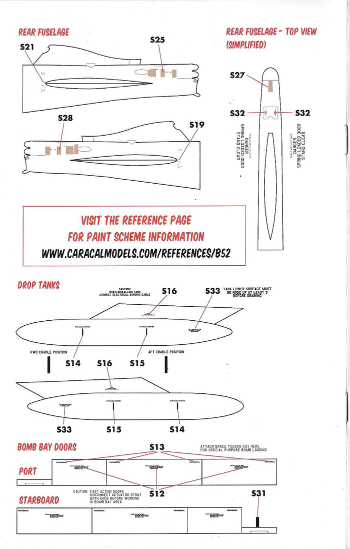 Caracal Models B-52 G/H Stratofortress Decals 1/72 077, 8 Marking Options