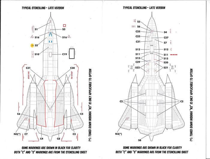 Caracal Models, SR-71 Blackbird Part 2, Decals 1/72 089, 16 Marking Options