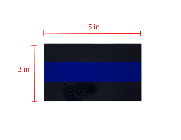 Classic Thin Blue Line Car Decal, 3 x 5 Inches, Reflective, Pack of 3