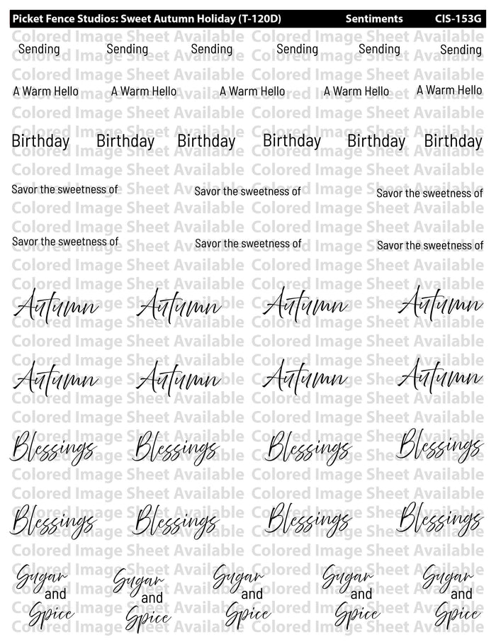 Colored Image Sheet: Sweet Autumn Holiday (Gold)
