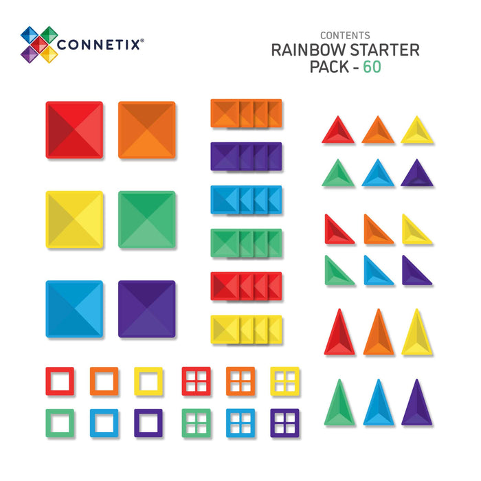 >CONNETIX Rainbow Tiles - 60 Pieces Starter Pack