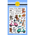Sunny Studio Critters on the Go 4x6 Animals Riding Scooter & Skateboard Photopolymer Clear Stamps