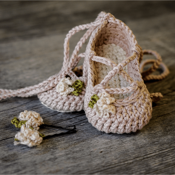 Crochet Baby Pattern Strappy Ballet Flats - Cozy Nursery