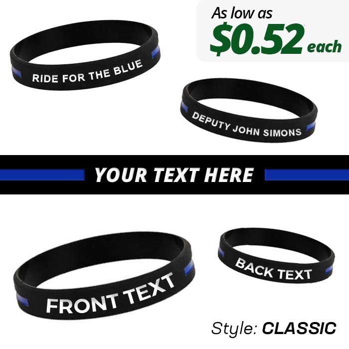 Custom - Thin Blue Line Wristbands