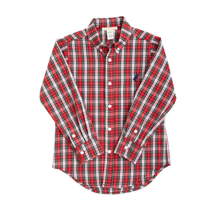 Dean's List Dress Shirt - Sea Pines Plaid with Nantucket Navy Stork