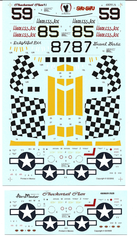 Eagle Strike, 'Checkertail Clan'  P-51 B/D Mustang Part II Decals 1/48 091