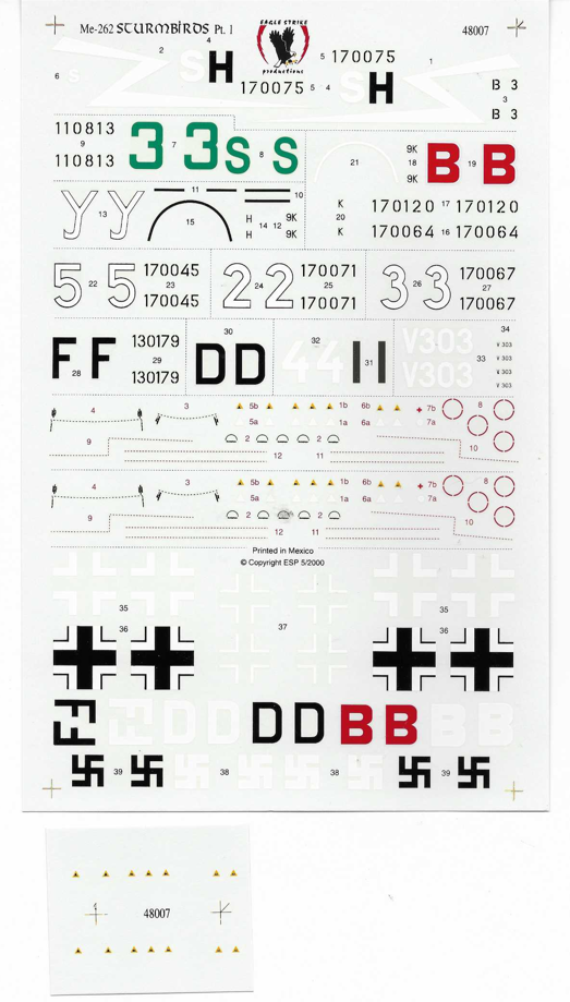 Eagle Strike Me-262 STURMBIRDS PART I in 1/48 007,  '11 Possible Choices'