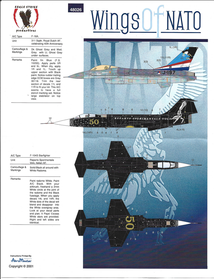 Eagle Strike 'Wings of NATO' Part I, F-104G, F-16A Options, Decals in 1/48 026