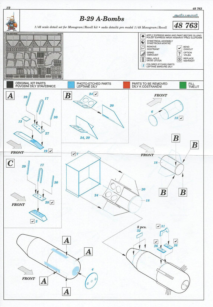 Eduard B-29, A-Bomb Photo Etch Details for the Monogram Kit in 1/48 763