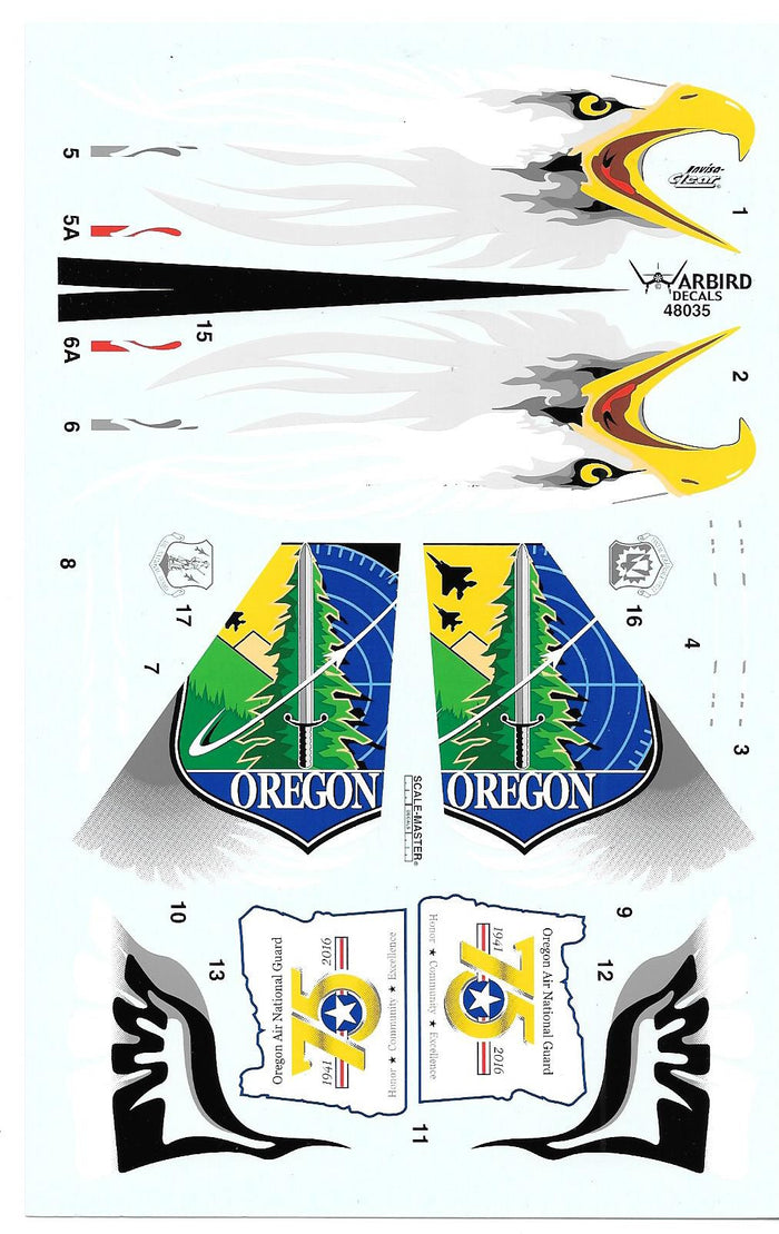 F-15C Eagle, Oregon ANG, 173rd FW, Commemorative Scheme Decals 1/48 035