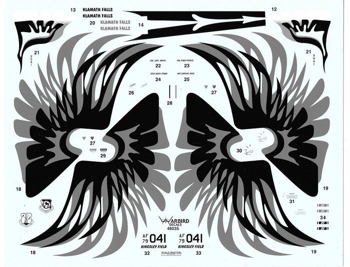 F-15C Eagle, Oregon ANG, 173rd FW, Commemorative Scheme Decals 1/48 035