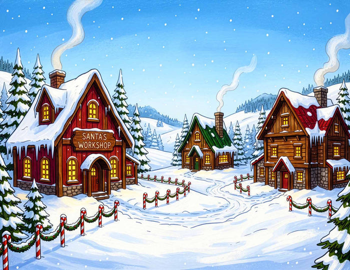 Fabulously Glossy A2 Card Fronts: Visiting Santa