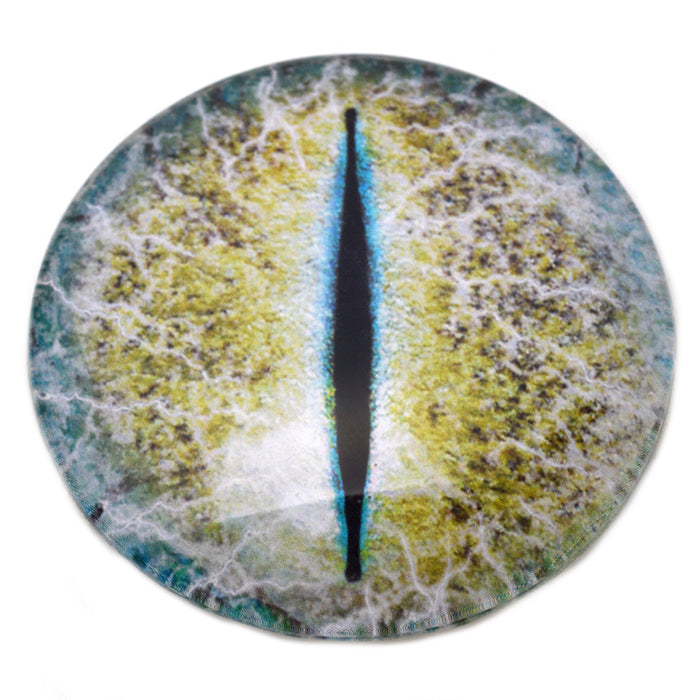 Giant 78mm Crackling Blue and Yellow Dragon Glass Eyes