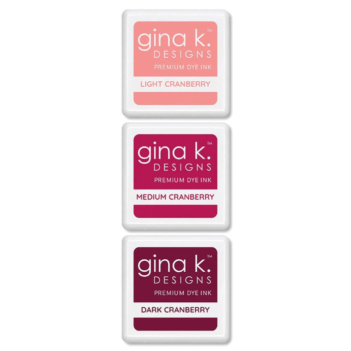 Gina K. Cranberry Ink Cube Set of Three 1" Color Companions Premium Dye Ink Trio
