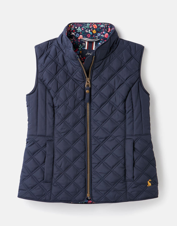 Girls Navy Quilted Vest