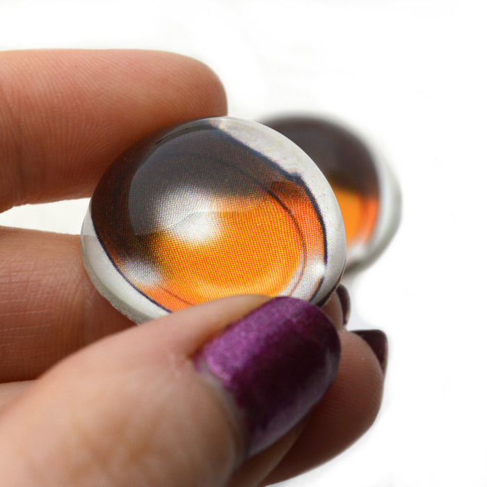 High Domed Orange Manga Doll Glass Eyes