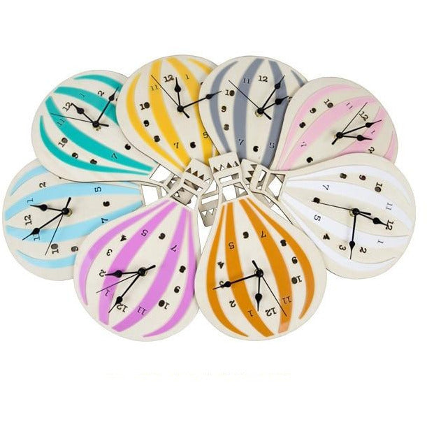 Hot Air Balloon Wooden Wall Clock - Cozy Nursery