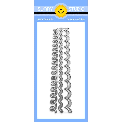 Sunny Studio Stamps Icing Border 3-piece Metal Cutting Dies- 5-1/2" Wide for A2 Cards & Cardmaking