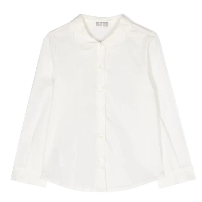 Il Gufo Kids Girl's Scalloped Collar Poplin Shirt - 5Y/6Y