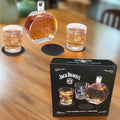 Jack Daniel’s Decanter Set with 2 Rocks Glasses and Leather Coasters - The Whiskey Cave