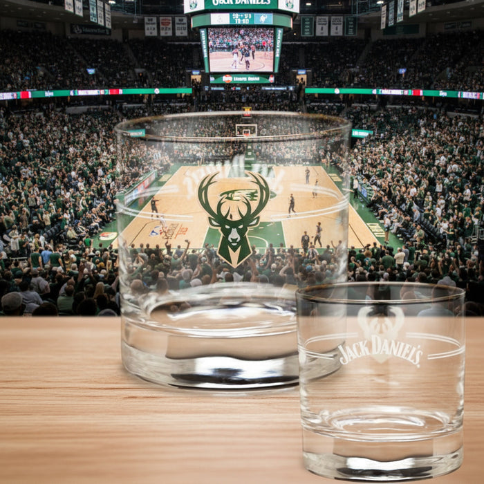 Jack Daniel’s Milwaukee Bucks NBA Glass - The Whiskey Cave