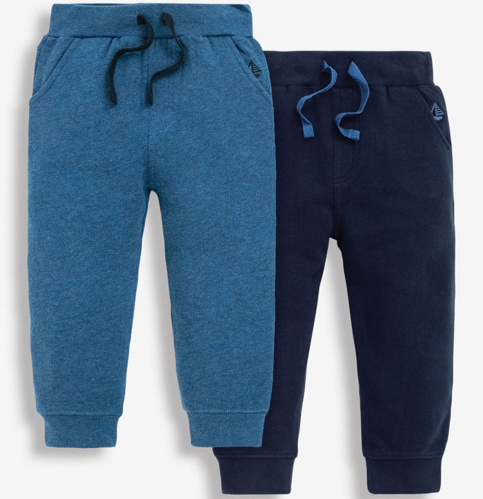 Jojo Maman Bebe 2-Pack Cargo Joggers in Blue+Navy