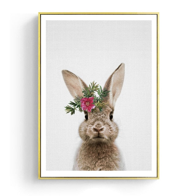 Kawaii Animal Rabbit Posters - Cozy Nursery