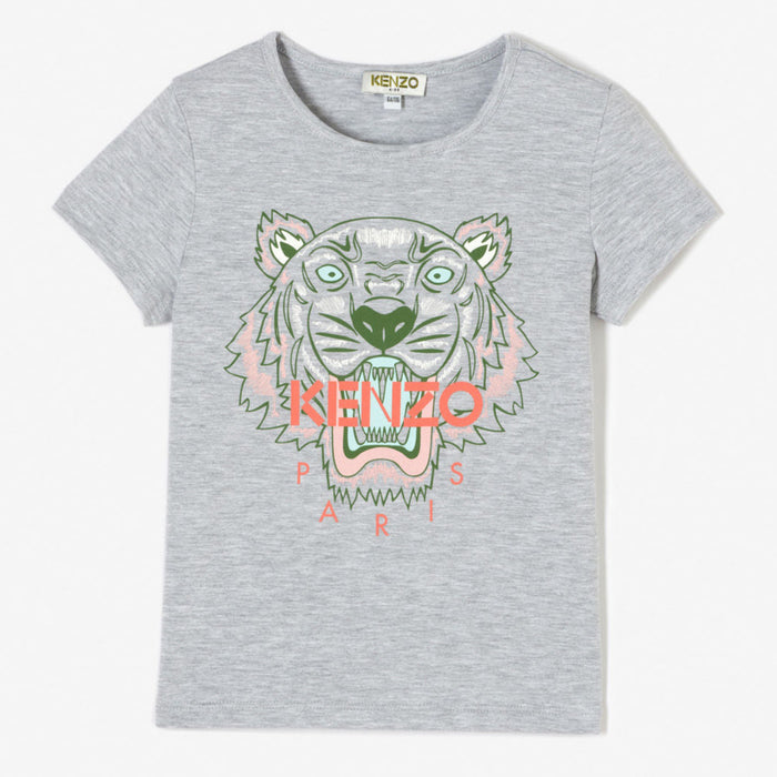 Kenzo Kids Tiger T-Shirt in Marl Grey