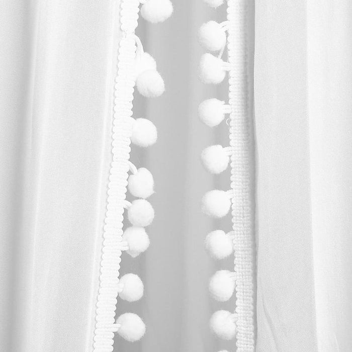 Kids Bed Canopy with Pom Poms Hanging - Cozy Nursery