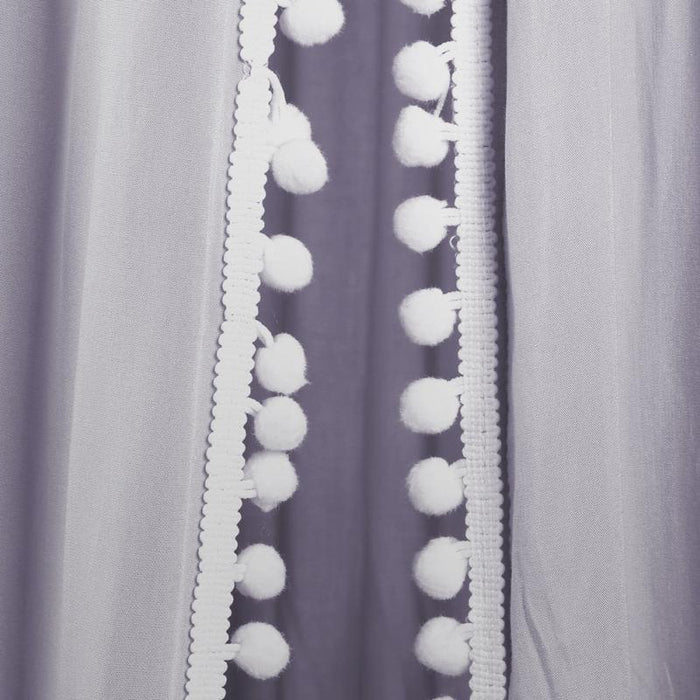 Kids Bed Canopy with Pom Poms Hanging - Cozy Nursery