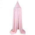 Kids Bed Canopy with Pom Poms Hanging - Cozy Nursery