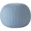 Knitted  Round Pouffe Ottoman - Cozy Nursery