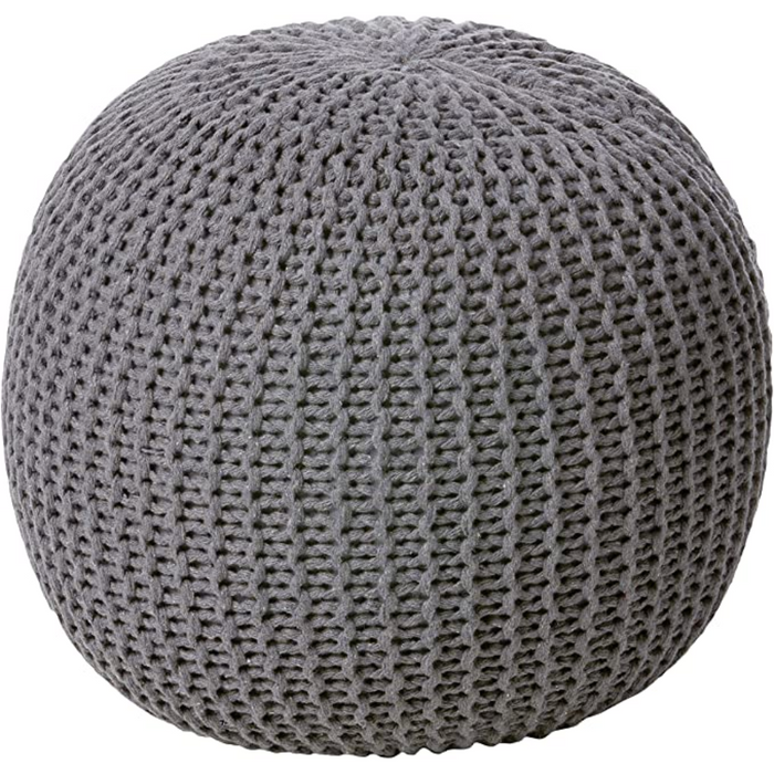 Knitted  Round Pouffe Ottoman - Cozy Nursery