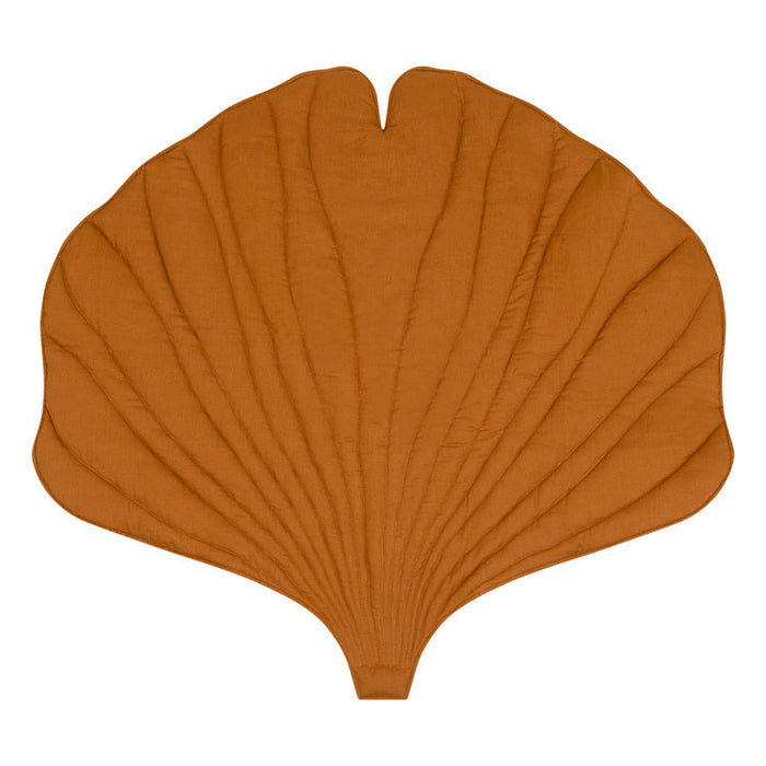 Linen Ginkgo Leaf Mat - Cozy Nursery