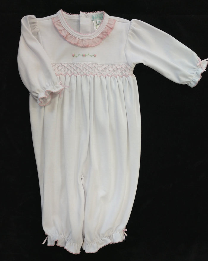 Little Threads White Smocked Converter Gown