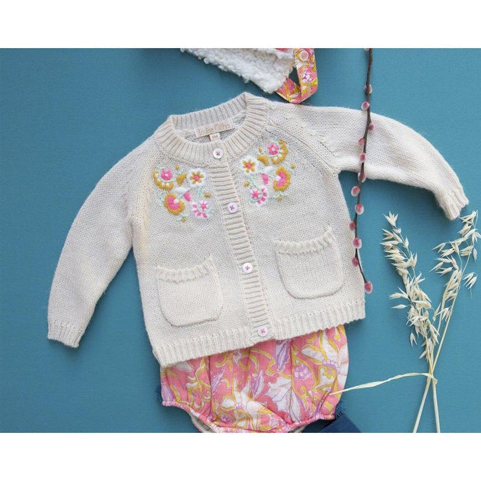 Louise Misha Kids Girl's Gilet Velika Sweaters in Cream
