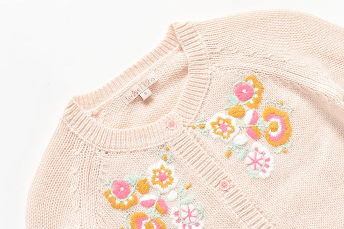 Louise Misha Kids Girl's Gilet Velika Sweaters in Cream