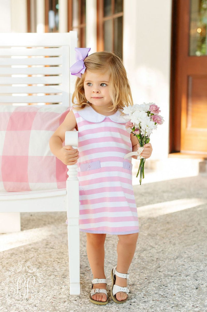 Luanne's Lunch Dress in Sandpearl Pink Stripe - OUT OF STOCK