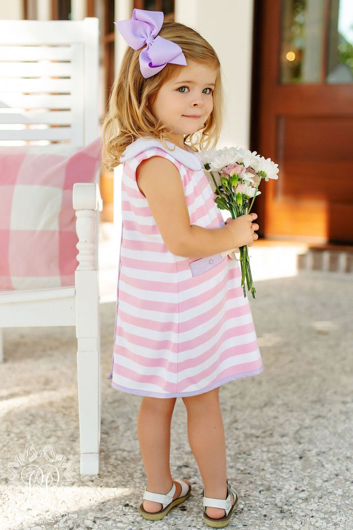 Luanne's Lunch Dress in Sandpearl Pink Stripe - OUT OF STOCK
