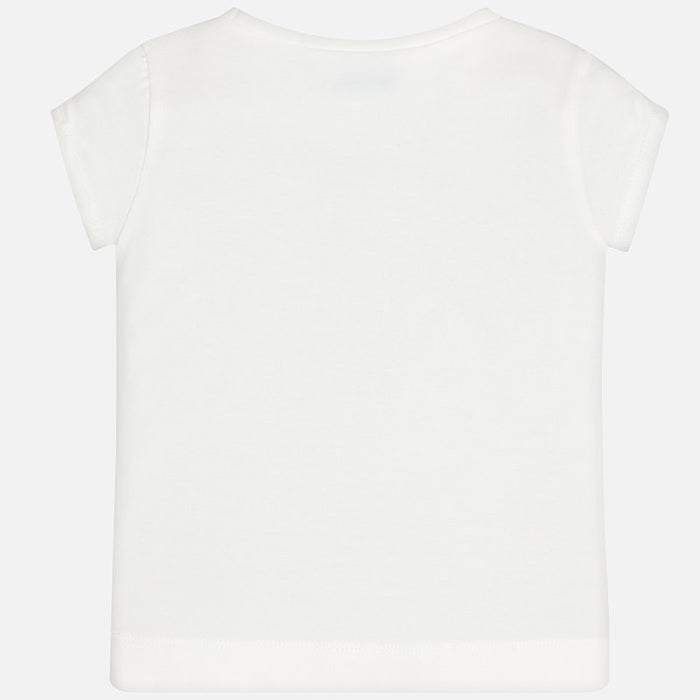 Mayoral 174-090 Kids Girl Short Sleeve T-Shirt in White