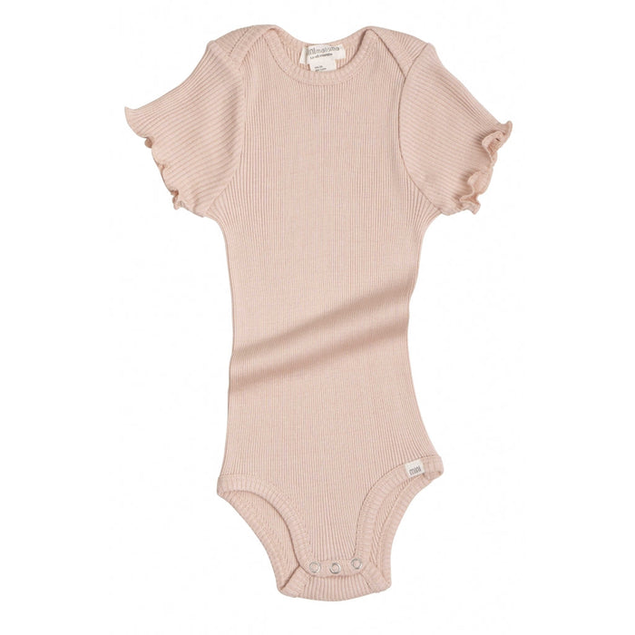 Minimalisma Baby Bingo Signature Silk-Seamless Short-Sleeve Bodysuit - Sweet Rose