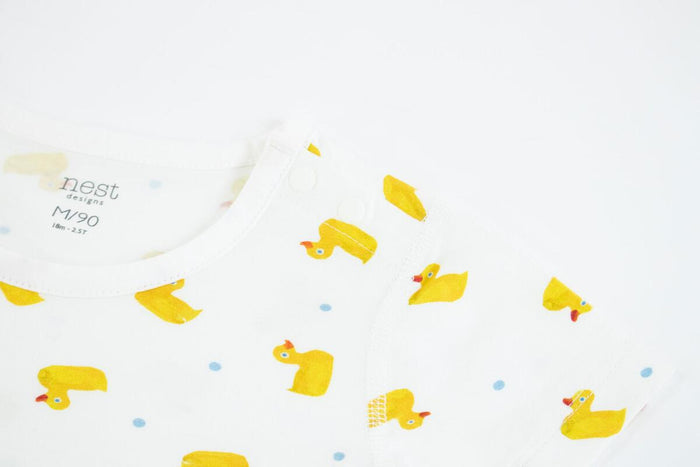 Nest Designs Kids/Baby Short Sleeve Two-Piece PJ Set (Bamboo Jersey) - Eric Carle Little Rubber Ducks
